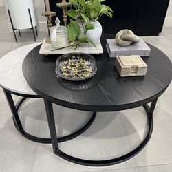 Black & white 2 in one coffee table