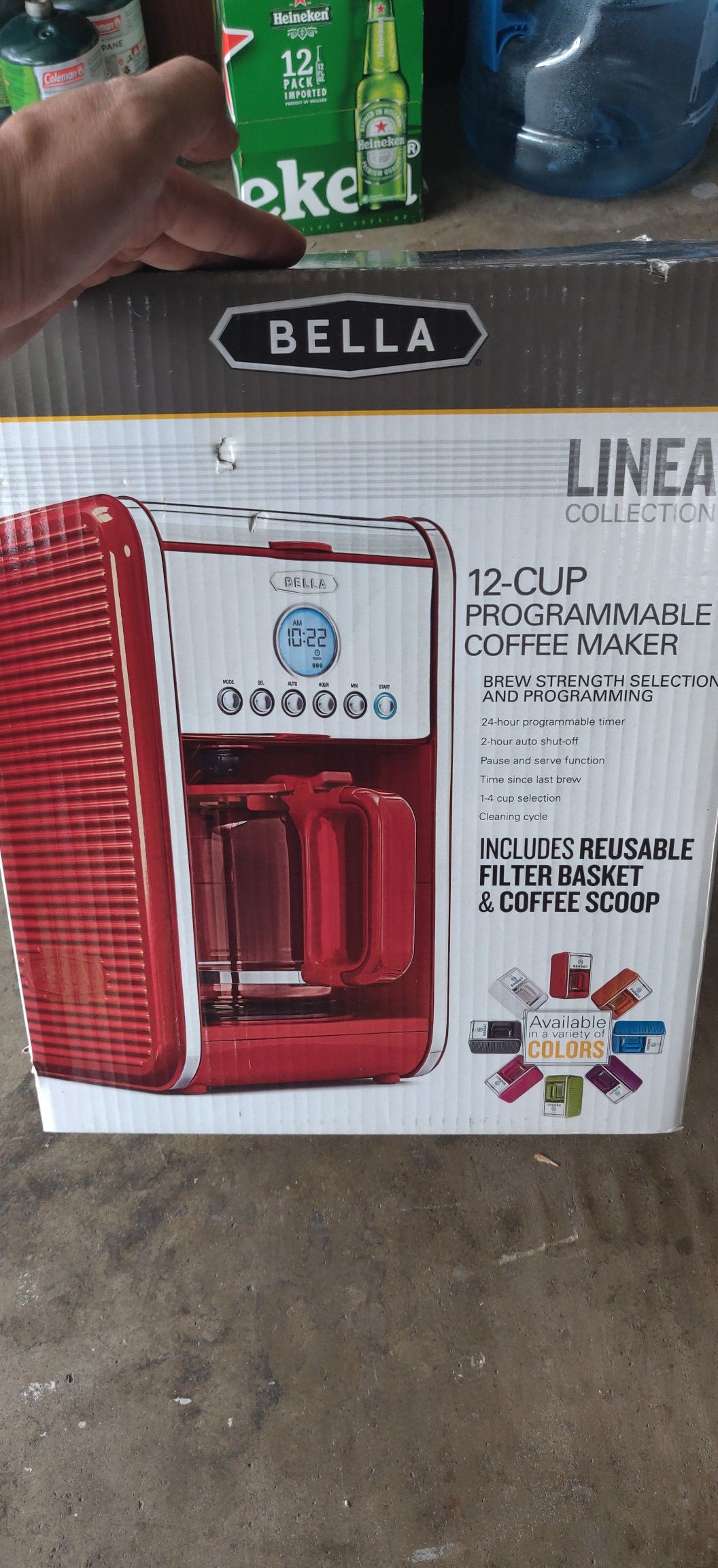 Bella Linea Collection 12 Cup Programmable Coffee Maker Red - Office Depot