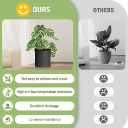 12in Black Cylinder Plant Pot