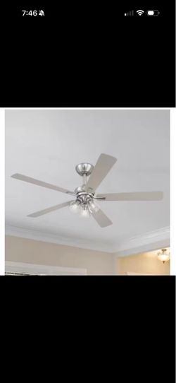 Charney 52" Indoor Brushed Nickel Traditional LED Ceiling Fan with Remote