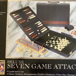 Brand New Deluxe Seven Game Attaché 