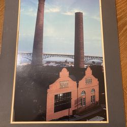 Matted photo of the flats powerhouse