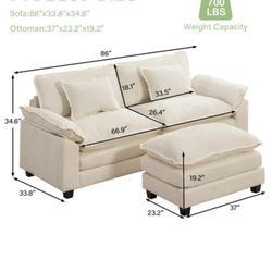 Sofa  & Ottoman  For Sale