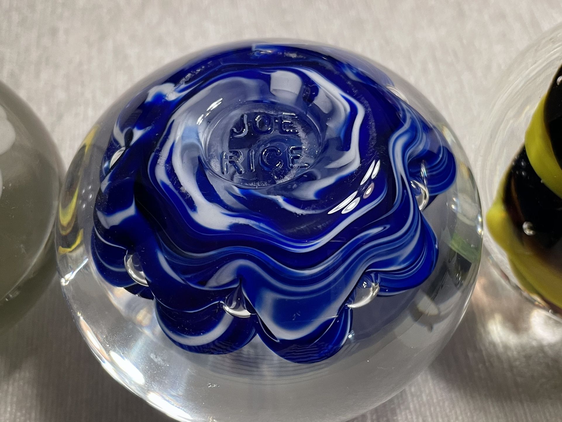 Joe Rice Glass Paperweight