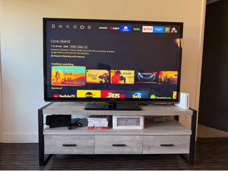 Modern Gray TV Stand with Storage