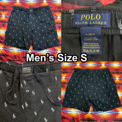 Polo Ralph Lauren Pajama Shorts Mens Small Black Pony Print Sleepwear Loungewear