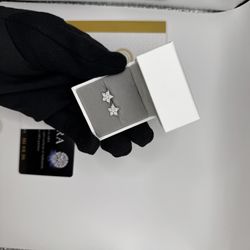 S925 silver Moissanite earrings stars VVS1 Certified