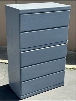 5-Drawer Tall Dresser Chest in Blue