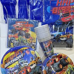 113pcs Monster Truck Birthday Party Supplies 