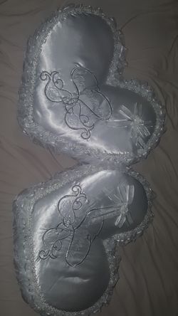 Heart shaped wedding cushions