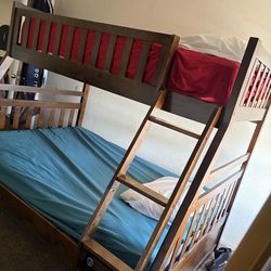 Wood Twin-over-Full Bunk Bed