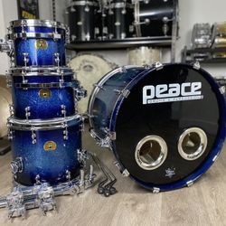 Peace Paragon Maple Drum Kit Blue Sparkle