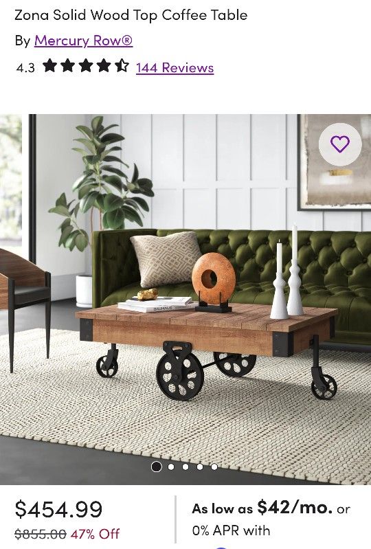 Solid Wood Coffee Table $250 (Original $800+)