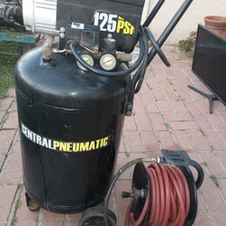 AIR COMPRESSOR & HOSE , REEL