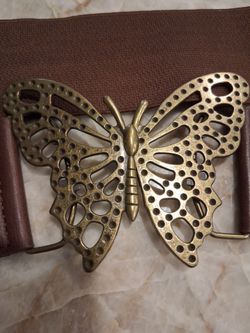 Beautiful unique elastic belt with butterfly buckle