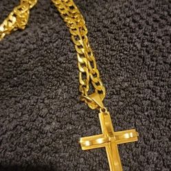 28 inch Gold Filled Chain and Cross
