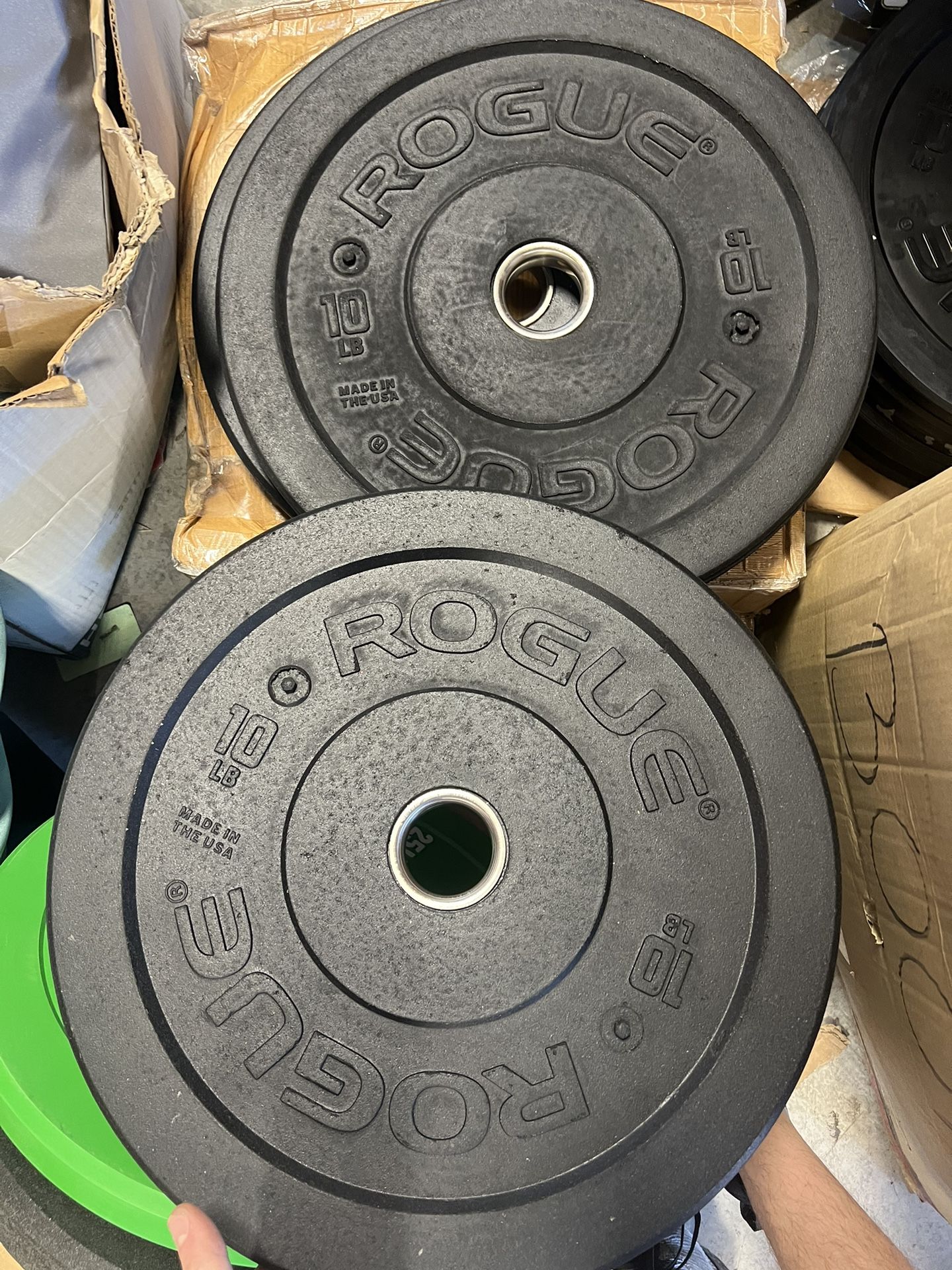 10lb ROGUE FITNESS US-MIL SPEC OLYMPIC BUMPER PLATE PAIR V2 BRAND NEW
