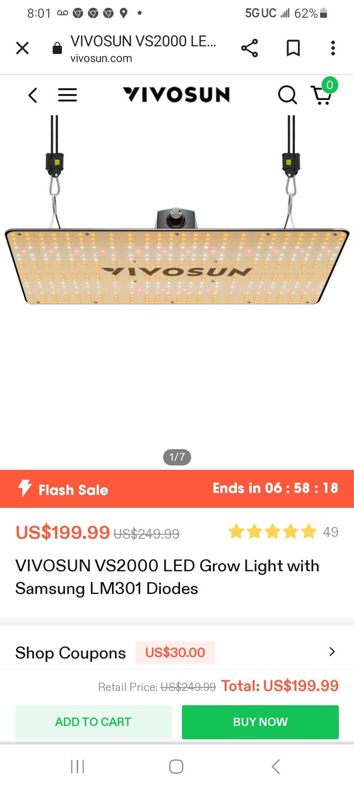 Vivosun LED Grow Light Brand New In Box