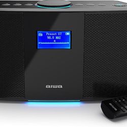 Aiwa Wireless Speaker - Unleash Powerful Sound and Versatile Connectivity - Experience Bluetooth Freedom, FM Radio, Clock, 20W RMS, LCD Display, and A
