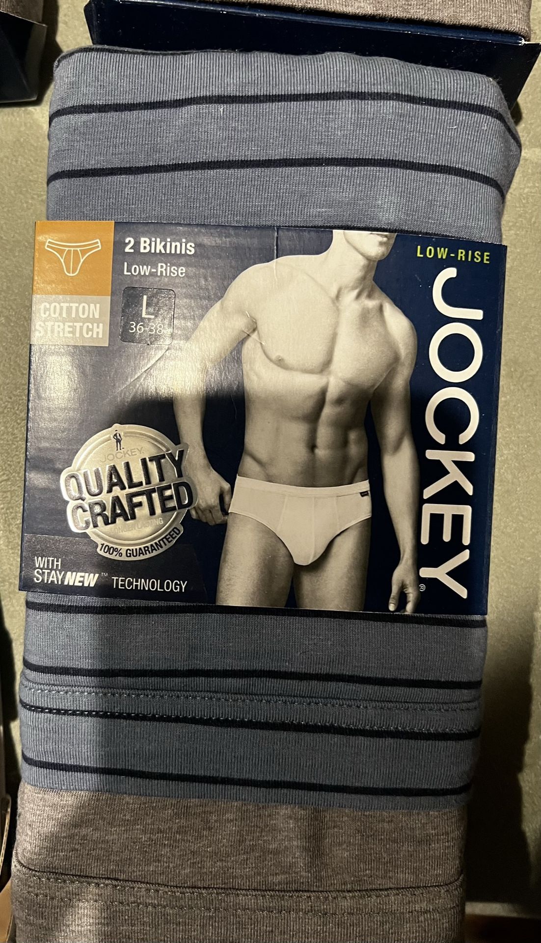 Jockey Men’s Loe Rise Cotton Stretch Bikini Underwear Large 8 Total