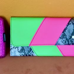 KENNETH COLE RETRO WALLET AND PINK JEWEL CASE, GREAT GIFT (SALE)