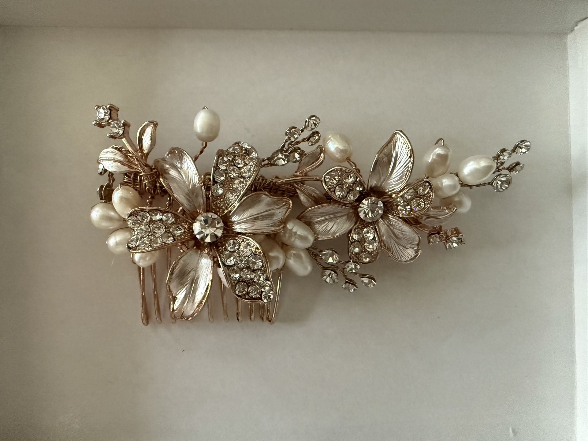 Wedding Hair Piece Rose Gold