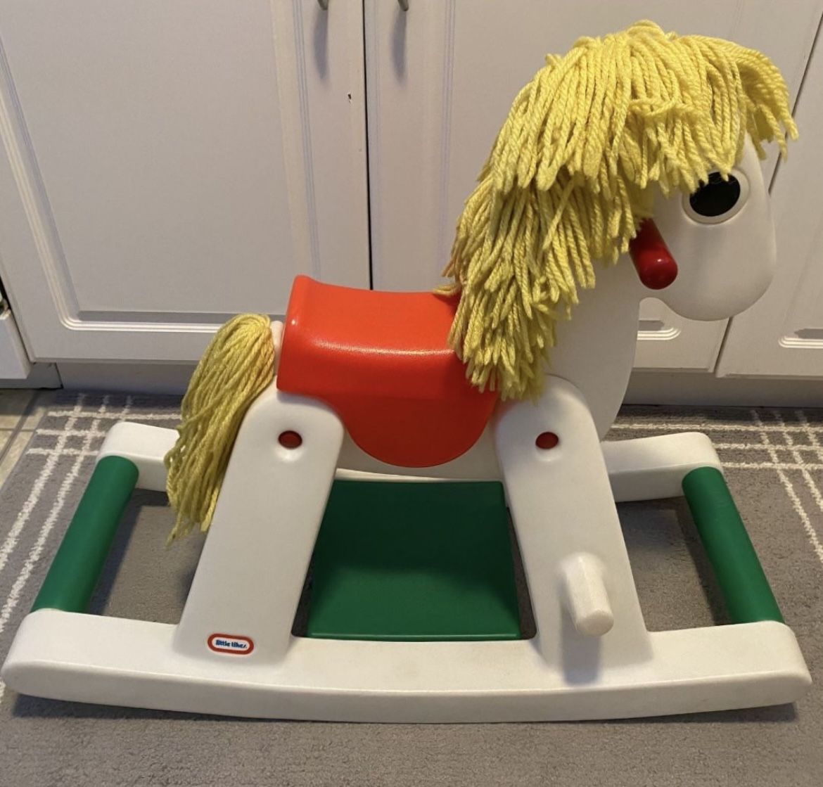 Vintage 1985 LITTLE TIKES Rocking Horse with Yarn Tail & Mane