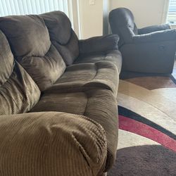3 Seater + 1 Love seat Comfy Brownuu Reclining Sofa