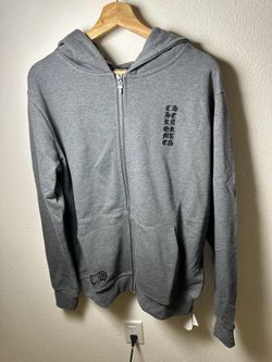Chrome Hearts Gray Zip-Up Hoodie – Gothic Logo Streetwear size M