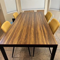 Dining Table and 5 Chairs.  67”L X 33.5”W