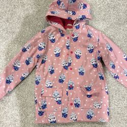 Hatley lined hooded Raincoat Cupcakes hearts size 8
