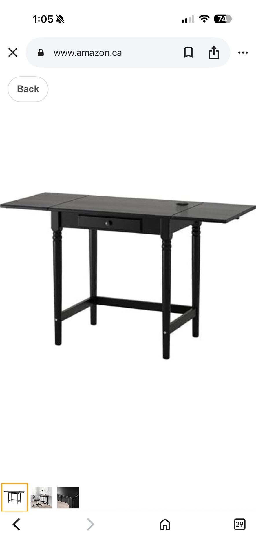 New In Box IKEA Ingatorp Black Table/Desk
