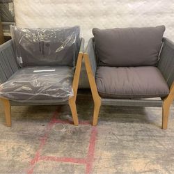 Brand New Pair Living Spaces Outdoor Patio Furniture Club Chairs