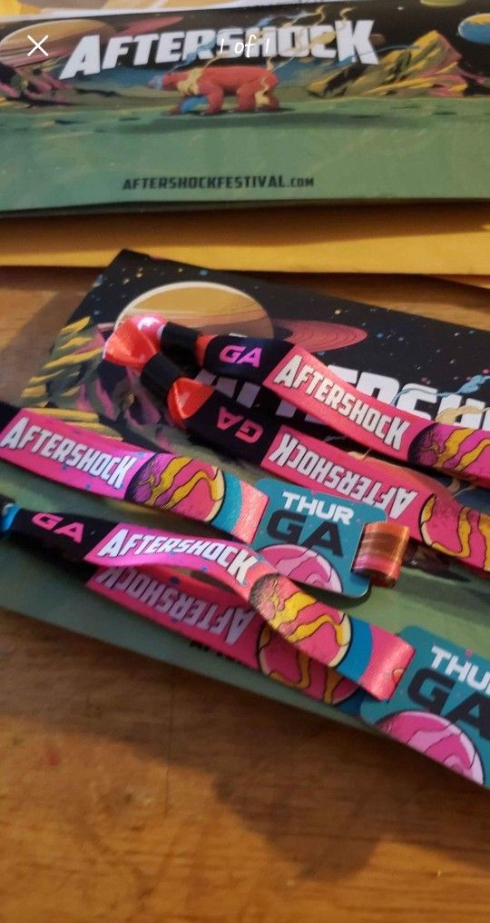 Aftershock Wristbands Thursday 10/5