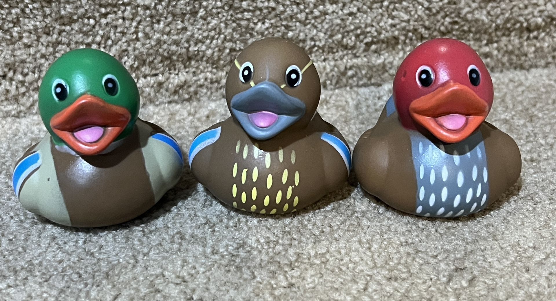 Rubber ducks set of 3 Mallards new party favor