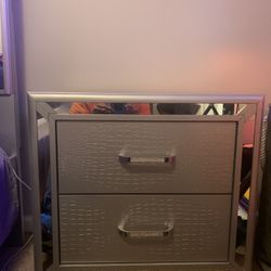 All New In Box Silver Mirrored Edge Nightstands 