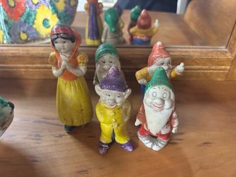 Vintage 1938 Walt Disney Snow White & Seven Dwarfs Bisque Figurines