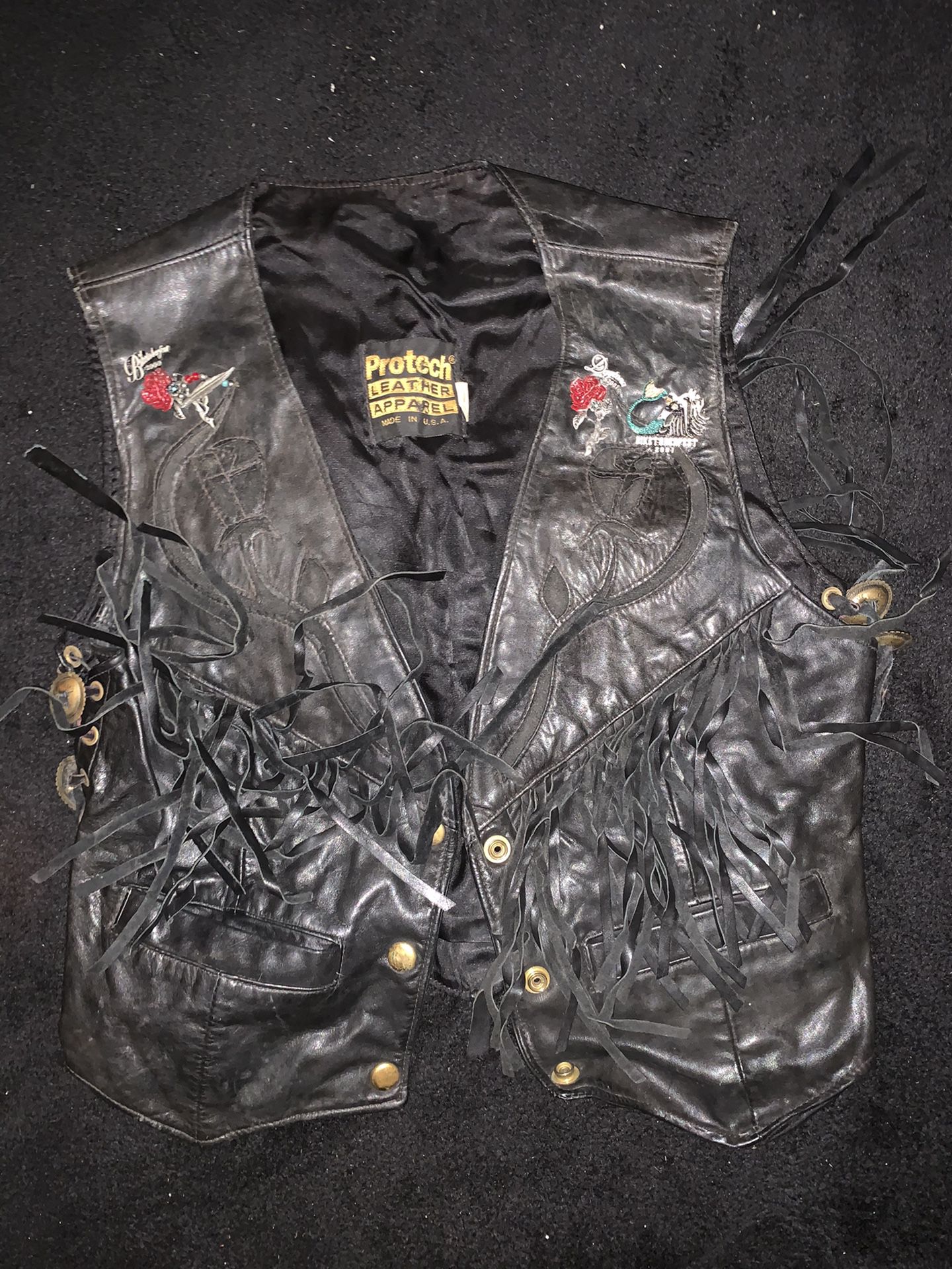 Women’s leather biker vest size 12