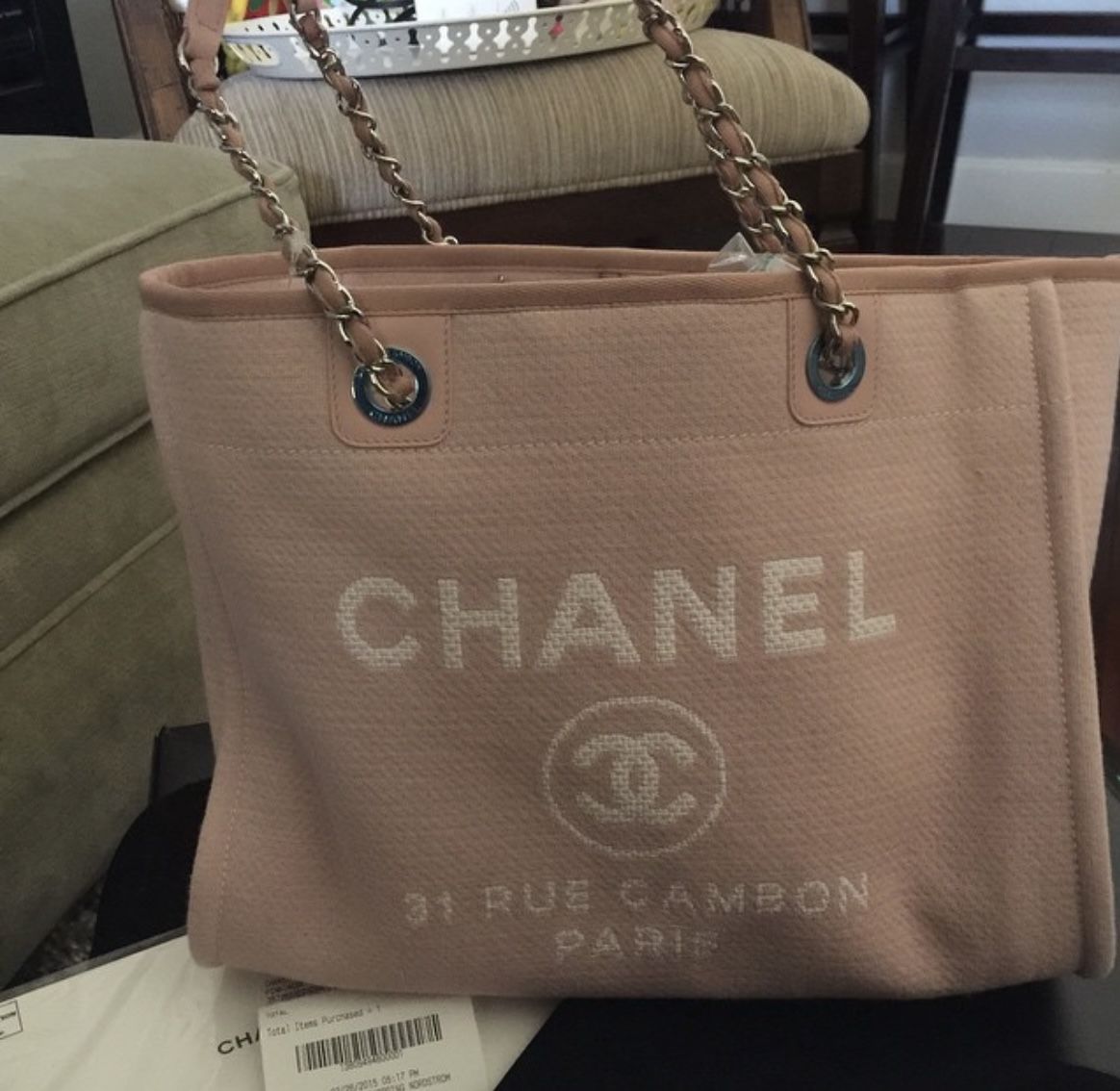 Chanel Canvas Tote Bag Pink