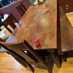 Wooden Dining Table w/Bench