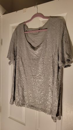 Womens Plus 3x Sparkly sequence. BLOUSE