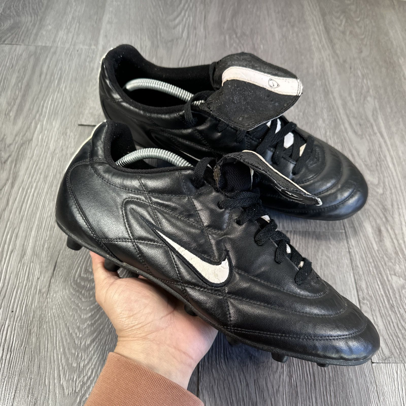 Nike Tiempo 750 FGR Mens cleat #302246 011 Size 10.5 Black "vintage" Never worn