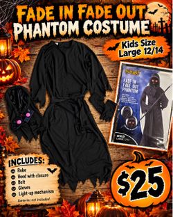 Fade In Fade Out Phantom Costume ā Kids Large 12/14