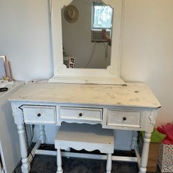 White Antique Vanity 