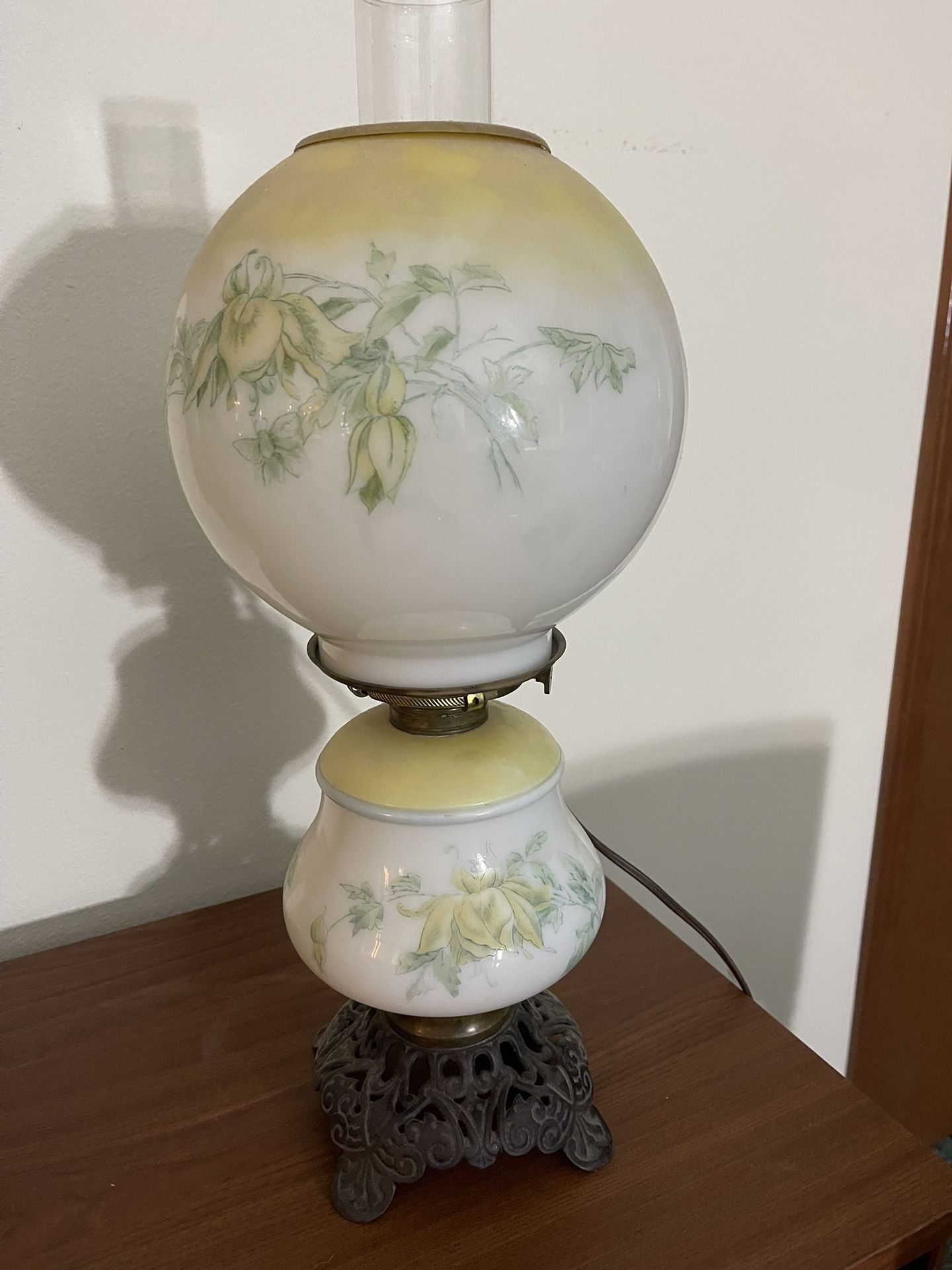 Antique Hurricane Parlor Lamp