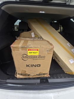 American bass 15d monoblock godfather amp $6500 .  2 -12 inch king subwoofers $3000 just bought what I payed for it