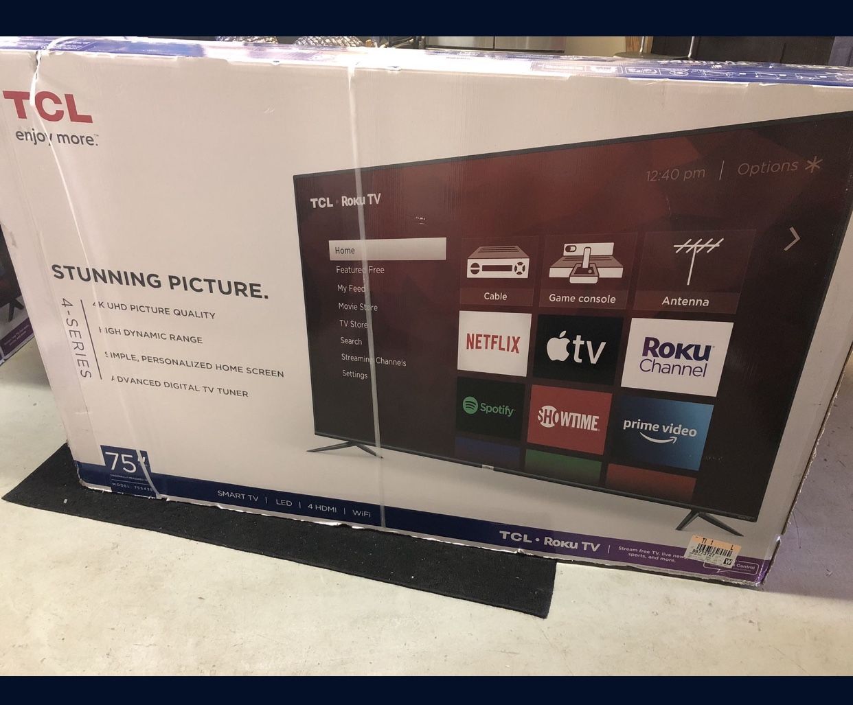 TCL 75” 4K Roku Smart Tv 