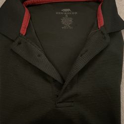 Red Rhino Black Short Sleeve Half Button-Down Shirt Men’s Small 