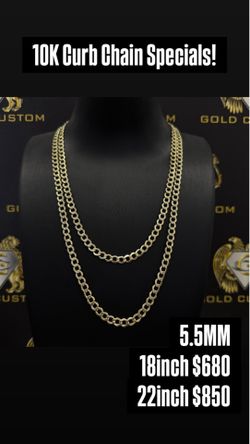 10KT Diamond Cut Curb Chain Special