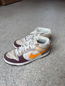 Nike Dunk Mid (Cream/Plum/Orange) – Size 8.5